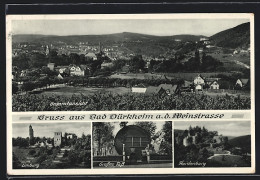 AK Bad Dürkheim A. D. Weinstrasse, Limburg, Grosses Fass, Hardenburg, Gesamtansicht  - Bad Dürkheim