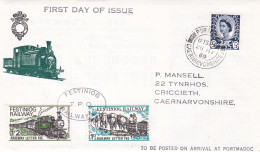 GB Engeland 1969 Festiniog Railway + Timetable 1969 FDC - Treinen