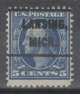 USA Precancel Vorausentwertungen Preo Locals Michigan, Lansing 1908-L-2 E - Precancels