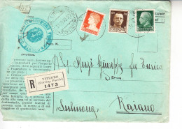 ITALIA  1935 - Raccomandata Da Viterbo A Raiano (Sulmona) - Poststempel