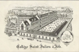 ATH : LITHO : Collège Saint Julien à Ath. Légère Déchirure En Haut Au Dessus De A De CARTE Au Verso, Sinon Très Bon état - Ath