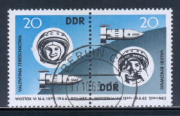 East Germany / DDR 1963 Mi# 970-971 Used - Pair - Space Flights Of Valeri Bykovski And Valentina Tereshkova - Europe