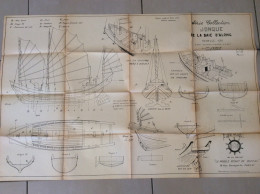 Ancien Grand Plan MRB Maquette ( Bateau ) JONQUE De La Baie D'along Vietnam Indochine - Andere Plannen