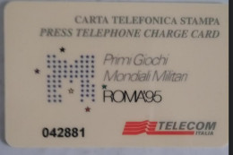 SCHEDA TELEFONICA ITALIANA - USI SPECIALI-STAMPA- ROMA 95- PRIMI GIOCHI MONDIALI MILITARI C&C 4048 - [4] Sammlungen