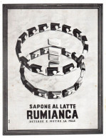 Sapone Al Latte RUMIANCA, Pubblicità 1951, Vintage Advertising - Publicités