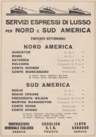 Servizi Espressi Di Lusso Per Nord E Sud America, Pubblicità Epoca 1929 - Publicités