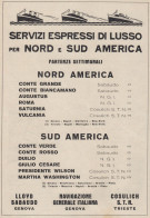 Servizi Espressi Di Lusso Per Nord E Sud America, Pubblicità Epoca 1929 - Publicités