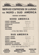 Transatlantici Saturnia, Vulcania, Augustus, Conte Grande, Pubblicità 1929 - Publicités