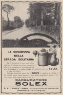 Carburatore SOLEX, Pubblicità Epoca 1929, Vintage Advertising - Publicités