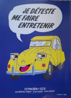 CITROEN 2CV 2 CV - JAUNE - TOTAL - AFFICHE POSTER - Voitures