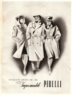 Impermeabile PIRELLI, Illustrazione, Pubblicità, 1940 Vintage Advertising - Publicités