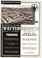 Westinghouse, Stabilimento Di Decamere, Pubblicità Epoca, 1940 Vintage Ad - Publicités