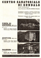 Centro Sanitoriale Di Sondalo, Pubblicità Epoca, 1940 Vintage Advertising - Publicités