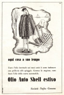 Olio Auto SHELL, Illustrazione Spiaggia, Pubblicità Epoca, 1940 Vintage Ad - Publicités