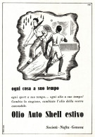 Olio Auto SHELL, Illustrazione Tennis, Pubblicità Epoca, 1940 Vintage Ad - Publicités