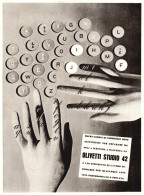 Macchina Da Scrivere OLIVETTI STUDIO 42, Pubblicità Epoca, 1940 Vintage Ad - Publicités