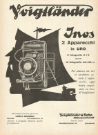 Voigtlander Inos 2 Apparecchi In Uno - Illustrazione- Pubblicità 1931 - Publicités