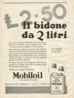 Gargoyle MOBILOIL - Il Bidone Da 2 Litri - Pubblicità 1930 - Advertising - Werbung