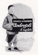 Caramelle Al Rabarbaro AMBROSOLI, Pubblicità 1953, Vintage Advertising - Werbung