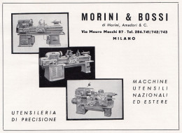 Macchine Utensili MORINI & BOSSI, Pubblicità 1953, Vintage Advertising - Advertising