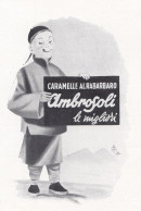 Caramelle Al Rabarbaro AMBROSOLI, Pubblicità 1952, Vintage Advertising - Advertising