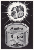 AMBRA La Cera Perfetta, Pubblicità Epoca 1952, Vintage Advertising - Advertising