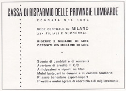 Cassa Di Risparmio Delle Provincie Lombarde, Pubblicità 1952, Vintage Ad - Advertising