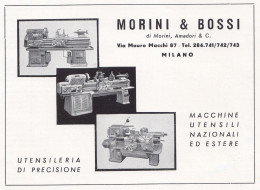 Macchine Utensili MORINI & BOSSI, Pubblicità 1952, Vintage Advertising - Advertising