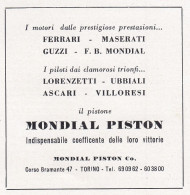 Mondial Piston Su Ferrari, Pubblicità Epoca 1951, Vintage Advertising - Advertising