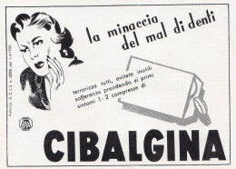 Compresse CIBALGINA, Vignetta, Pubblicità Epoca 1951, Vintage Advertising - Advertising