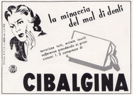 Compresse CIBALGINA, Vignetta, Pubblicità Epoca 1951, Vintage Advertising - Advertising