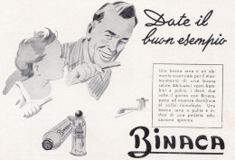 Dentifricio BINACA, Vignetta, Pubblicità Epoca 1951, Vintage Advertising - Advertising