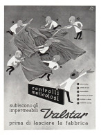 Impermeabili VALSTAR, Pubblicità Epoca 1953, Vintage Advertising - Publicités