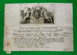D-IT Fede Di Sanità Lasciapassare Sanitario - LIVORNO 1803 Cm 43 X 29,5 - Historical Documents