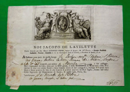 D-IT Fede Di Sanità Lasciapassare Sanitario - LIVORNO 1803 Cm 43 X 29,5 - Historische Dokumente