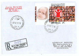 NCP 26 - 4115-a SAVE The CHILDREN, Romania - Registered, Stamp With Vignette And TABS - 2012 - Lettres & Documents