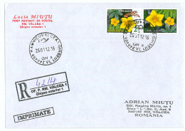 NCP 26 - 4214-a Flower, Romania - Registered, Stamp With Vignette - 2012 - Brieven En Documenten