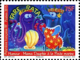 POLYNESIE FRANCAISE -  Humour : Mama Dauphin à La Poste Marine - Neufs