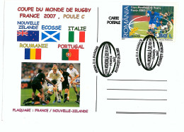 COV 82 - 7 RUGBY, France- New Zealand, Romania - Cover - Used - 2007 - Storia Postale