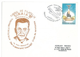 COV 82 - 349 AIRPLANE, Sinaia, Romania - Cover - Used - 1987 - Covers & Documents