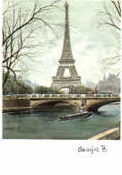 Thèmes > Illustrateurs & Photographes > Illustrateurs - Signés > Georges B. - Paris - La Seine - Tour Eiffel - 7439 - Other & Unclassified