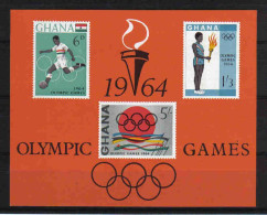 Ghana 1964 Ol. Games Tokyo S/S Imperf Y.T. BF 10 ** - Ghana (1957-...)