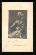 Foto-Collage-AK Jeanne D`Arc / Johanna Von Orleans In Rüstung  - Berühmt Frauen