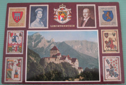 Vaduz - Schloß Und Briefmarken Des Fürstentum Liechtenstein - Liechtenstein