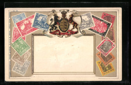 Präge-AK Baden-Württemberg, Briefmarken Und Wappen  - Postzegels (afbeeldingen)