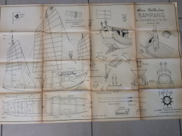 Ancien Grand Plan MRB Maquette ( Bateau ) JONQUE De La Baie D'along Vietnam - Otros Planes