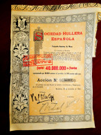 Sociedad Hullera Española, Barcelona 1940.share Certificate - Mines