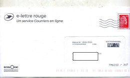 Entier  E-lettre Rouge  En Ligne Yseultyz - Prêts-à-poster:  Autres (1995-...)