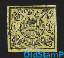 BRAUNSCHWEIG 1861 Mi.# 11 A BPP Signed Gestempelt / Allemagne Alemania Altdeutschland Old Germany States - Brunswick