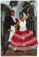 CP Carte Brodée - Couple - Danseurs De Flamenco - Ed. Louis Cazaux , Frontignan - Bordados